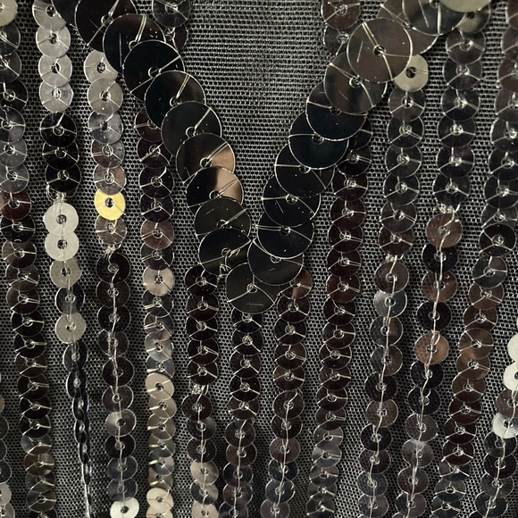 Pre-loved designer Luis Civit Women's Black Sequins Mesh Blouse UK Size 16 - Picture 9 of 17